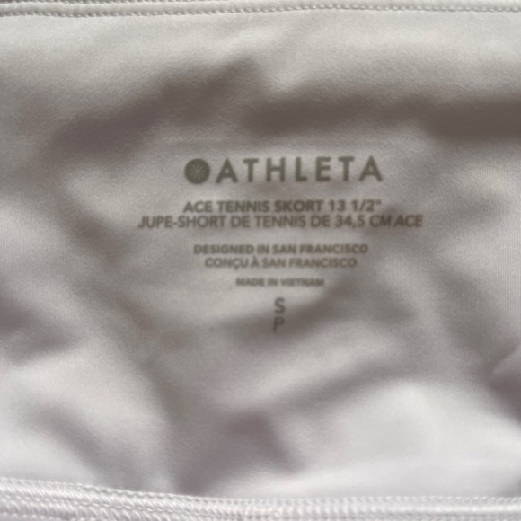 Athleta Women's Ace Tennis Skort 13.5”Bright White Size Small - Picture 7 of 9
